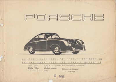 Porsche 356 pre A – Motor onderdelen catalogus